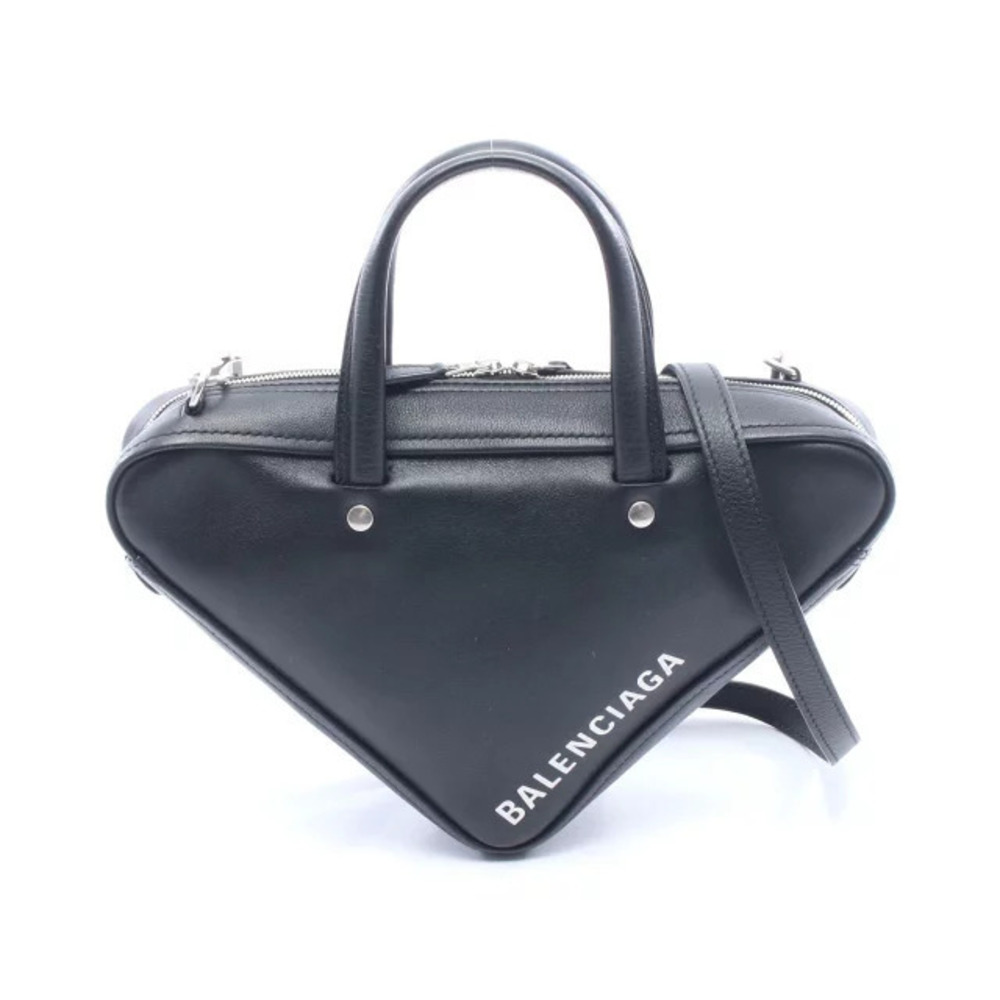 Balenciaga Triangle Duffle Handbag Leather Black